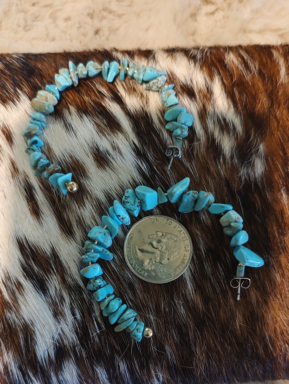 Turquoise Chip Hoop Earrings - Women Jewelry
